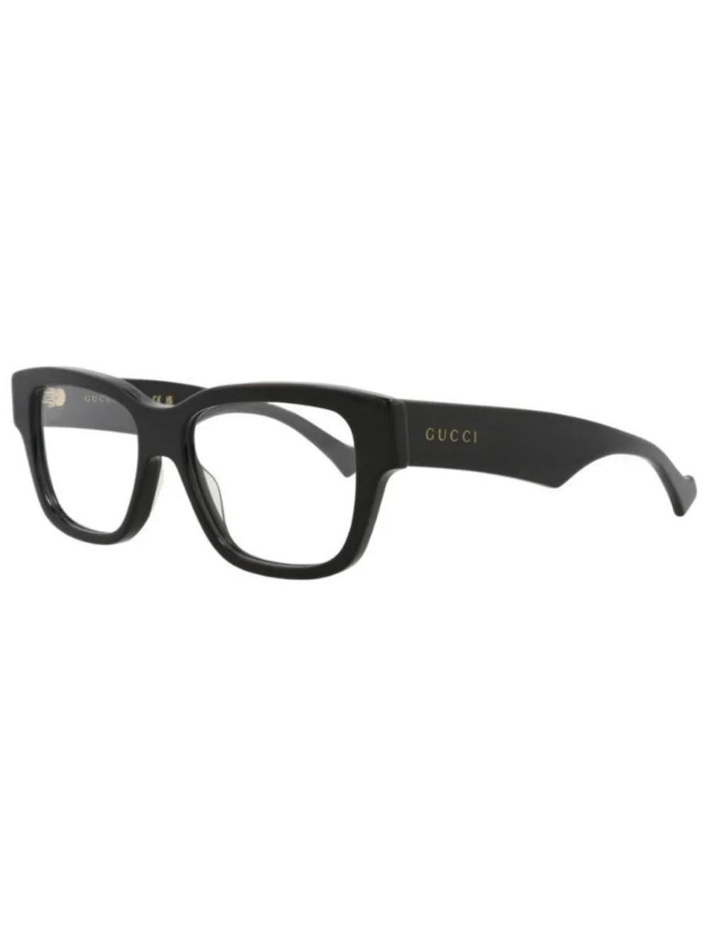 New Gucci Mens Square/Rectangle Black Black Transparent Fashion Designer Eyeglas